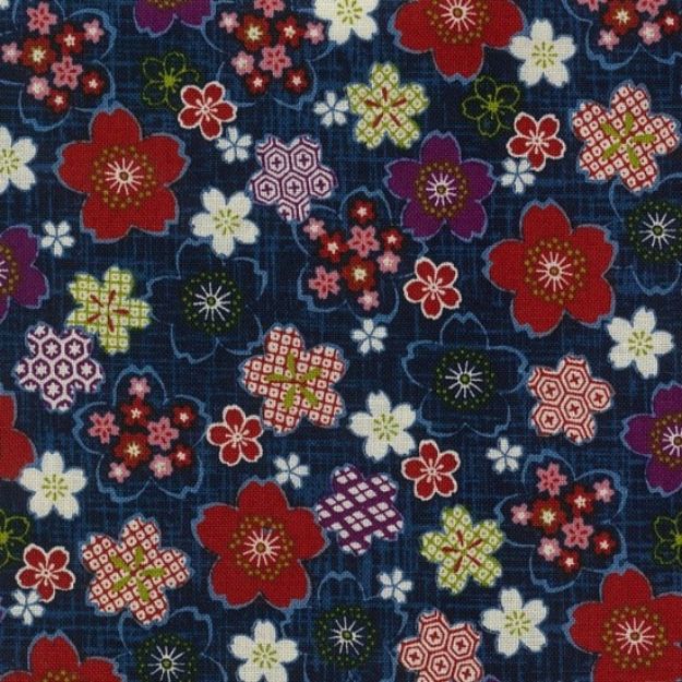 Picture of Fabric Appi Navy Flower