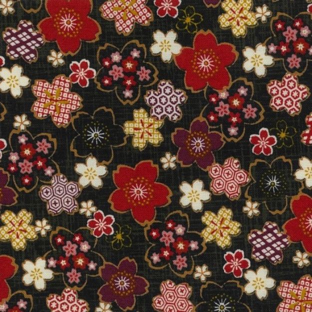 Picture of Fabric Appi Black Flower